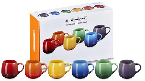 LE CREUSET Stoneware Rainbow Set of 6 Mugs