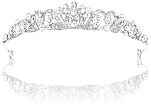 Tiara guld kristallkrona strass kristallkrona prinsessa elegant krona tiara bröllop för brud krona bröllop avslutningsbal parad kvinnor brud drottning prinsessa bal jul, /, Legering, Ingen ädelsten
