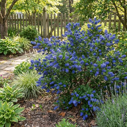 Bloomique - Ceanothus Delilianus Henri Défossé - Lila americana - Plantas de jardín - Resistente - Perenne - 60-80 cm de altura - Maceta de 23 cm