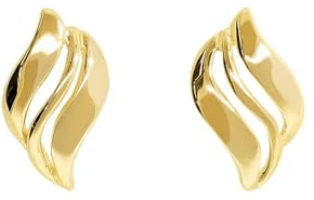 Lucchetta - 14 karat gelbgold Ohrstecker welle Goldohrringe | Gold Ohrringe Damen Echtgold | Hochwertiges Schmuck hergestellt in Italien | Gold Ohrringe Damen Echtgold, Hochwertiges Schmuck hergestellt in Italien