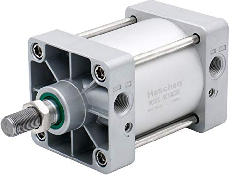 Heschen Pneumatischer Standard-Luftdruckzylinder, SC 100-50, PT1/2 Anschluss, 100mm Bohrung, 50mm Hub, Doppelt Wirkend