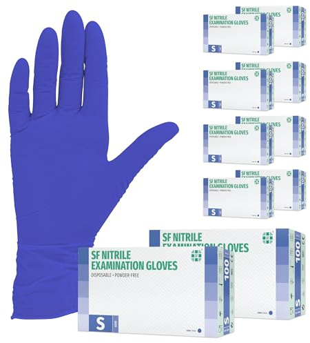 SF Nitrilhandschuhe S Violette – 1000 Stück Einweghandschuhe, latexfrei | Puderfreie Einmalhandschuhe, Vorratspack mit 10 Boxen à 100 Stück, für Tattoo, Werkstatt, Küche, Reinigung und Haushalt