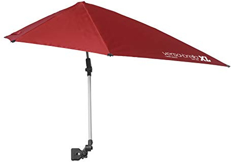 Sport-Brella Versa-Brella SPF 50+ Adjustable Umbrella with Universal Clamp, XL, Firebrick Red