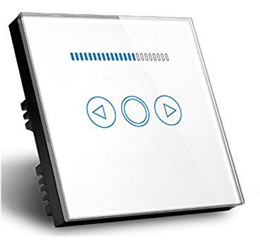 Led Touch Dimmer Switch 500W Crystal Panel Wall Controller Switch for Led Dimmer Lamp (White)