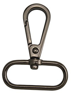 Wuuycoky Karabinerhaken mit Drehgelenk, oval, 3,2 cm Innendurchmesser, Pistolenfarbe, 6 Stück