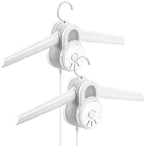 Sichler Haushaltsgeräte Elektrische Kleiderbügel: 2er-Set Wäschetrockner-Kleiderbügel mit Warmluft- & Kaltluft-Gebläse (Trocknerbügel, Lüfterbügel)