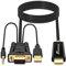 PETERONG Cavo VGA a HDMI 180cm 1080P@60Hz Adattatore VGA a HDMI con Audio da 3,5mm per PC, Laptop, TV Box per Monitor, HDTV, Proiettore, Schermo