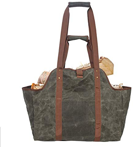 HIOD Sac de Bois de Chauffage Panier à Sac en Bois pour Cheminée Panier de Poche en Bois de Feu Panier à Journaux Étanche
