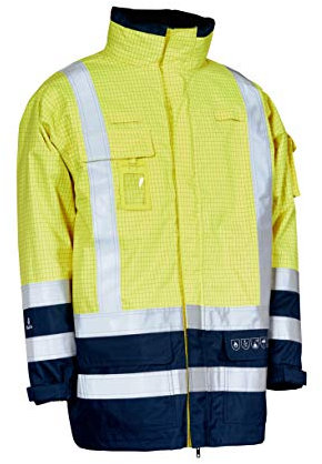 Elka SecureTech Multinorm Jacke, Fluoreszierendes Gelb/Marineblau, 5XL