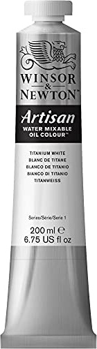 Winsor & Newton Olio Idrosolubile Artisan, Colori a Olio, Senza Solventi, Miscibile con L'acqua, Tubo di 200 ML, Colore Bianco di Titanio