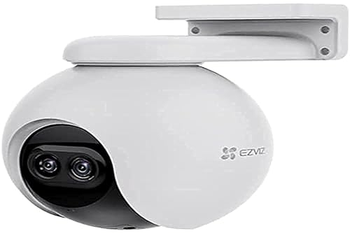 EZVIZ C8PF - Telecamera di sorveglianza WiFi Full HD con Doppia Lente e Funzione Pan e Tilt - Copertura a 360°, Slot per schede MicroSD, Visione Notturna Intelligente (CS-C8PF-A0-6E22WFR)