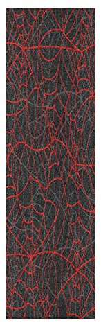 Vnurnrn Halloween Spinnennetz Schwarz Rot Skateboard Griffband Griptape Schleifpapier Blasenfrei Rutschfest Skating Board Longboard Roller Aufkleber 84x23cm