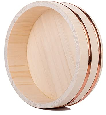Hangiri Wooden Bowl Sushi Oke Rice Mixing Tub – Perfect for Sushi Rice – Pinewood Sushi Making Serving Accessory Kit / 72x16cm