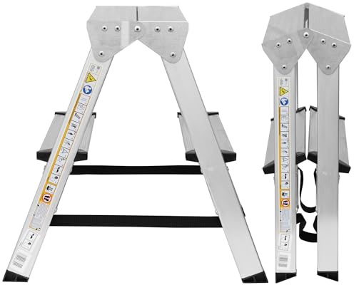 Aluleiter Zweiseitige Haushaltsleitern Stehleiter 2 Stufen 120KG (2x2-120)