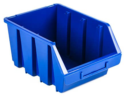 botle 50 Stk Sortierboxen Lagerboxen Stapelbox Werkstatt-Stapelkisten Sichtlagerkasten Box Blau 24x17x12,5cm Sortierkasten Kunststoffboxen