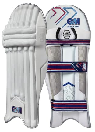 Gunn & Moore GM Cricket-Schläger | Mana 909 | Traditionelle Baumwolle & Gehstock | Erwachsene Rechtshänder – 45,7 cm | Gewicht ca. 2,24 kg | 1 Paar | Weiß