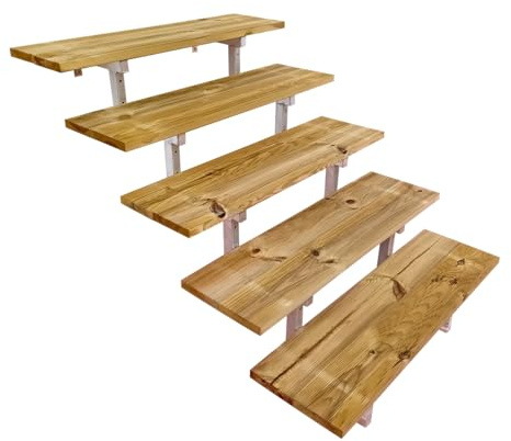 OSLO - Außentreppe Stahl 5 Stufen Holz KDI Breite 100cm