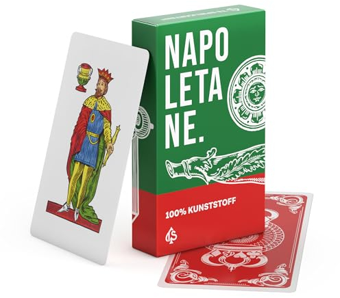 TS Spielkarten | Napoletane Spielkarten 100% Kunststoff | wasserfeste Scopa Karten mit napoletanischem Bild | italienisches Spiel | handgezeichnet