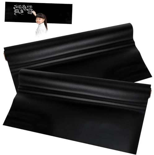 SHINEOFI Tafelaufkleber Rolle 45x200cm Selbstklebende Abnehmbare Tafelfolie Pvc Schwarz Vielseitig Zuschneidbar Für Küche Büro Schule