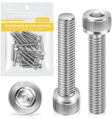 Vis DIN 912 Vis tête Cylindrique BTR（A2 V2A）CHC à 6 pans creux Filetage Complet Tete Ronde Boulon Inox pour Ecrou et Rondelle (20, M5 x 30)