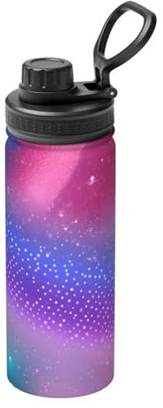 GaxfjRu Botella de agua deportiva con aislamiento en colores pastel azul, rosa y morado, acero inoxidable, 510.3 g, diseñada para exteriores, innovadora a prueba de fugas con acero 304