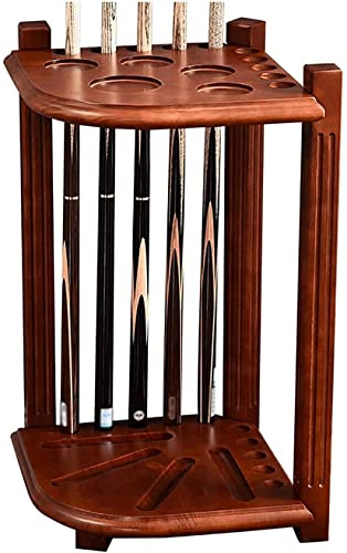 ULDHXAVW Pool-Billard-Stick, Holz, 10 Löcher, Pool-Racks mit Aufbewahrungsrille, Bodenständer, Billard-Organizer, Rack-Ständer 336