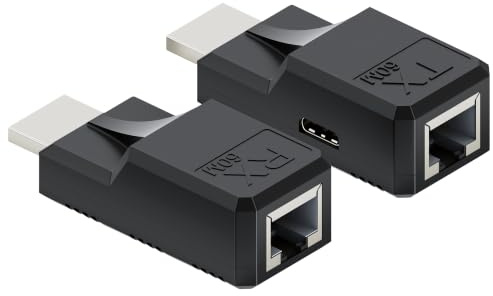 BolAAzuL Adaptateur RJ45 HDMI Extendeur HDMI 1.4 vers RJ45 60M 1080P Extension HD MI Netzwerk Extender Convertisseur Réseau Via Câble Cat5e/6/7 pour Moniteur PC Laptop HDTV Ethernet
