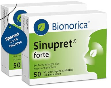 Sinupret forte - Pflanzlicher Schleimlöser bei Entzündungen der Nasennebenhöhlen - Doppelpack zum Sparpreis (2x50 Tabletten)