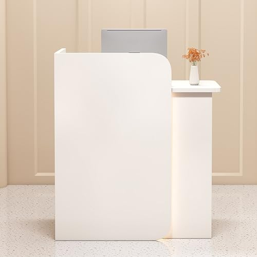 Moderner Empfangstheke, Thekentisch, Checkout Schalter Mit Schubladen, Empfangstresen, Rezeptionstheken, Verkaufstheke, Laden-Theke, Verkaufstisch, Für Salon Empfangsraum Kasse Lobby(White,80x45x100cm