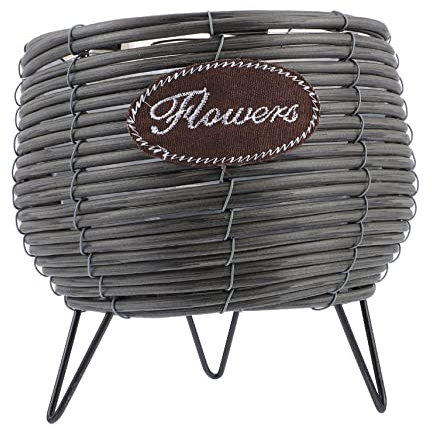 Yardenfun 1stück Praktischer Runder Blumentopf Rattan Moderner Pflanztopf Für Balkon Und Tischdekoration Kleine Graue Für Stilvolle Innengestaltung Und Bonsai-Pflanzen