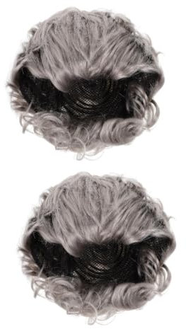 TOYANDONA 2stücke Old Lady Cosplay Perücke Für Damen Weiße Kurzhaar-wig Für Kostümpartys Halloween Und Bühnenauftritte Leicht Und Bequem Für Lange Tragezeiten