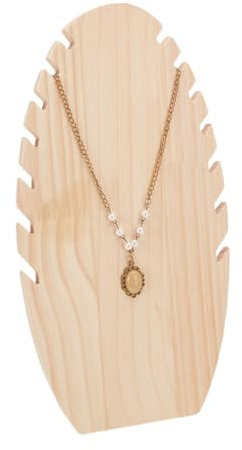 nbeads Holz Halskette Display, Holz Schmuck Display Halter, 31.5x17.5x9.5cm, Blanchierte Mandel