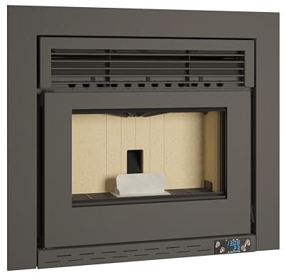 TJ - Insertable de Pellets Canalizable Modelo Atlas de 8 kW. 640 x 577 x 611 mm. Eficiencia 90%
