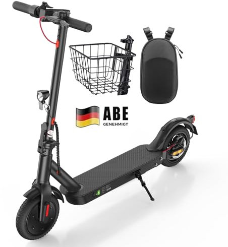 E Scooter mit Straßenzulassung Max 33 km Reichweite, ABE Elektroroller Belastung bis 120kg, LED, 20km/h, 350W Motor,Duales Bremssystem Doppelte Federung Leicht Kompakt & Stabil Eroller Für Pendler