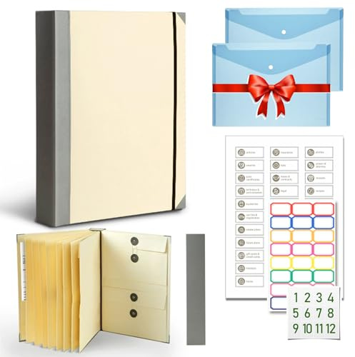 If I Die Binder UK, Important Document Organizer, in Case I Go Missing Pinder for Important Document Folio Multifunktionell Bärbar Filmapp för Work Office School Home (Khaki [+Tjock])