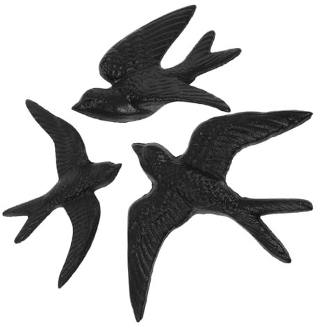 HOOTNEE 3stücke Teiliges Vogel Wanddekor Aus Gusseisen Kreative Metall Wandkunst Für Innen Außen Rustikale Vogelornamente Als Stilvolle Wanddekoration Für Wohnzimmer Balkon Flur