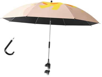 kowaku Klemme auf Regenschirm Puppinghaar Parasol Kinderwagen Kinderwagen Regenschirm für Sport, Beige