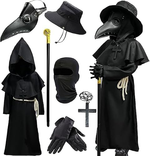 Haozozo Pestdoktor Kostüm für Kinder, Halloween Kostüme für Jungen Rollenspiel Kostüm Karneval Mittelalter