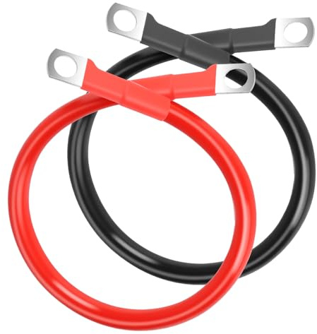 Gaethra® 2 Pièces Cable Batterie Voiture M8, 12V 50cm 16mm² Câble Onduleur de Batterie, pour Câbles de Batterie, Câbles de Mise à la Terre, Moto, Applications de Câblage Automobile, Solaire