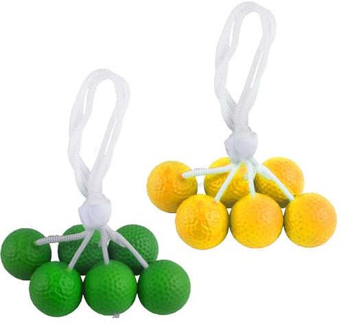 Yunova Leitergolf Bälle Set – 6 Paar Ersatzbälle mit 50 cm Schnur & 4,2 cm PE-Bällen, 2 Farben für Outdoor Spiele, Garten, Camping & Wurfspiele