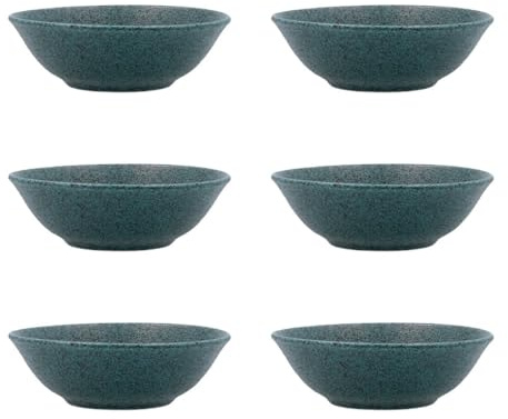 Bidasoa Set de 6 boles Element Hydrozero de porcelana 16 cm | Azul, Porcelana, forma redonda, acabado decorado, 16 cm, 6 piezas, apilable, apto para microondas