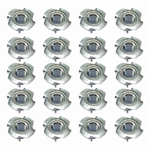 20 tuercas de impacto M6/M8, tuercas de impacto, acero al carbono, tuercas atornillables, puntas de impacto para madera, artesanos (M6)