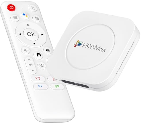 Android 14.0 TV Box 2025, LEFFOT M1 Plus 4K Ultra HD Android Box, 4GB RAM + 128GB ROM, TV-Box Android con Control de Voz, 2.4G y 5G WiFi 6, BT 5.4, Rockchip RK3528 Quad Core Arm Cortex-A53