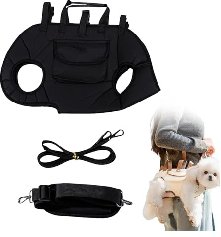 Hunderucksack – Rückenfreundlich for Mittelgroße Bis Große Hunde, Horizontales Design, Hundetragetasche Mit Verstellbaren Rückengurten, Bequemes Ausstrecken(Noir,S(4-8catty))