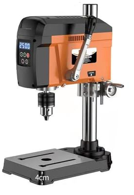 Mini Banc De Forage, Perceuse, Vitesse Variable, Chuck1-35mm, Établi De Forage For Bricolage, Outils Électriques En Bois Et Métal Pour la Stabilité(Orange/Black)