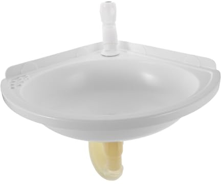 jojofuny Lavabo de Pared Esquinero de Plástico Blanco con Grifo Ahorro de para Baños Pequeños y Diseño Compacto y Fácil Limpieza