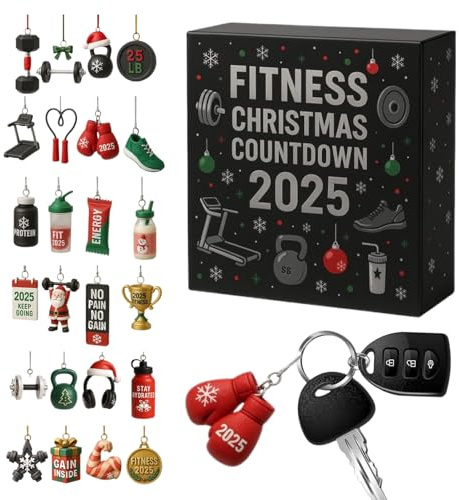 Calendario 'Avvento Conto Alla Rovescia | Decorazione 2D in Acrilico per l'Avvento,24 Giorni Di Attrezzatura Fitness E Addobbi Natalizi | Per Feste Natalizie Celebrazione Familiare E Palestra Domestic