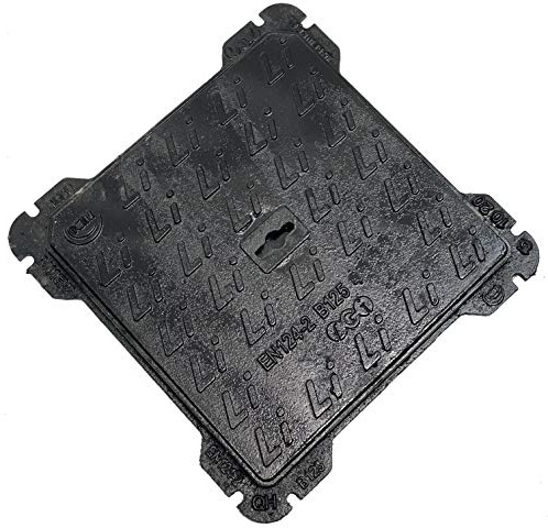 EINSIDE Chiusino in ghisa classe B125 con telaio, 40 x 40 cm | Tombino certificato UNI EN124-1/2