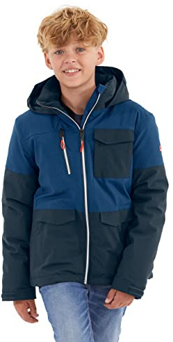 Killtec Jungen Outdoorjacke Funktionsjacke mit Kapuze und Schneefang KOW 29 BYS SKI Jckt wasserdicht, Winddicht, atmungsaktiv 00881-navy Blue 140
