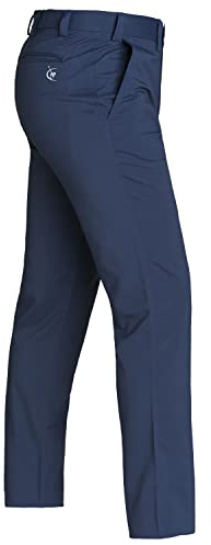 Harry Hall Men's Lightweight Golf Trousers - Slim Fit, Grip Waistband, Stretch & Breathable Fabric - Quick Dry, Water Resistant Finish - Navy Blue 32S